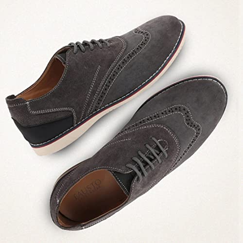 Image of FAUSTO Men's Suede Leather Oxford Casual Shoes