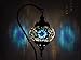 Carkiien Turkish Mosaic Table Lamp for Living Room Glass Bedside Lamp Blue Swan Neck, Led Bulb Included (Blue)