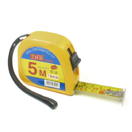 Cinta métrica retráctil con carcasa plástica 5 m amarillo miniatura 1