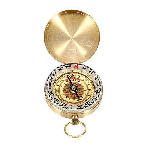 Brújula de bolsillo estilo reloj clásico de latón miniatura 1