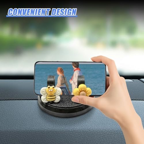 자동차 폰 홀더 마운트, 360° 회전 가능한 자동차 대시보드 휴대폰 스탠드, 안전 운전 내비게이션 크래들, GPS 장치용 범용 자동차 스마트폰 브래킷 (꿀벌) — 사진 6