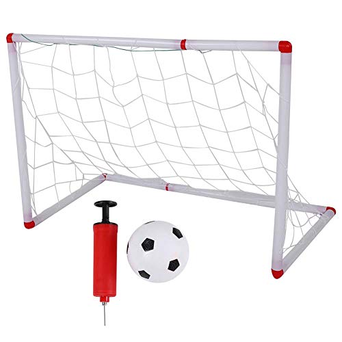 VGEBY Juego de portería de fútbol para niños, Juego de Juguete de Entrenamiento de fútbol para niños Football Net con Bomba de Bola para la Actividad de Deportes al Aire Libre en Interiores