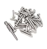 binifiMux 30pcs #8-1/2' Torx in Pin Head Tamper Proof Security Self Tapping Screws with Wrenh Key 304 Stainless Steel