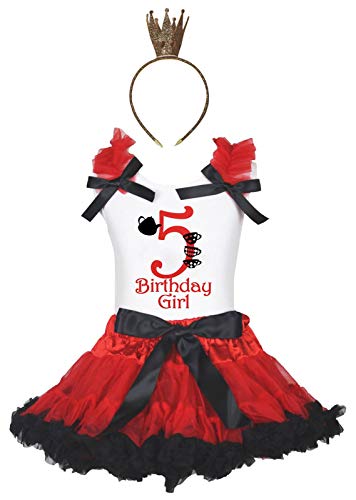 Cadeau anniversaire fille jupe rouge noire et chemise blanche 1-8ans