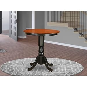 East West Furniture EDT BLK TP Eden Counter Height Table a Round Dining Table Top with Pedestal Base 30×30 Inch Black Cherry