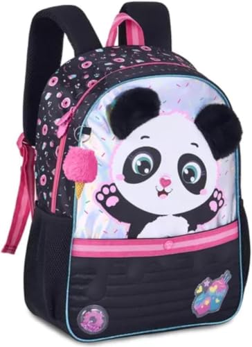 Mochila Infantil Panda 18L – Fofinha com Orelhinhas 3D, Leve e Funcional – Ideal para Creche, Passeios e Dia a Dia das Crianças