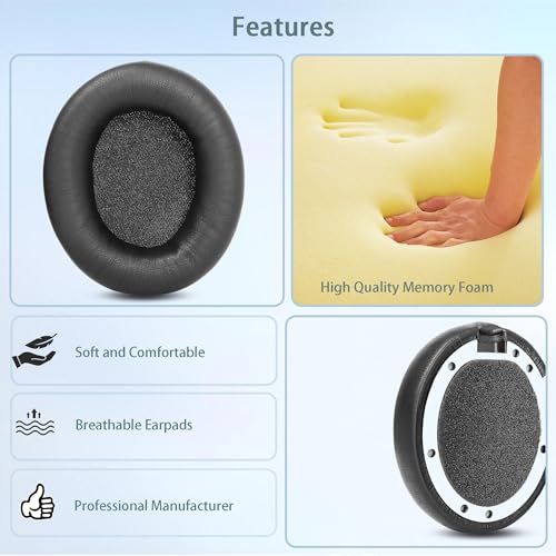 Studio Pro Ear pads and Headband Cover Replacements Compatible with Studio Pro Headphone Earpads Cushion (Protein Leather/Memory Foam) Headband Cushion with Breathable Fabric - Image 3