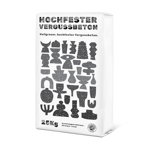 Grey Element Bastelbeton zum Gießen 25 kg einfach zu verarbeiten und schnelle Aushärtung - Hochfestes Gießpulver zum Formen gießen mit spiegelglatten Oberflächen - Gießmasse für Silikonformen