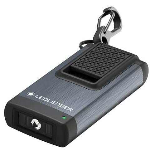Ledlenser K4R 4GB llavero luz 120 lúmenes, 30 metros de alcance, 3 horas de duración, recargable, incluye cable de carga USB (gris)
