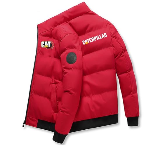 Chaqueta Acolchada Hombre Cater-pilla.r, Cremallera Bolsillos Plumiferos, Hombre Chaquetas Invierno De Montaña, Jacket(Red,M)