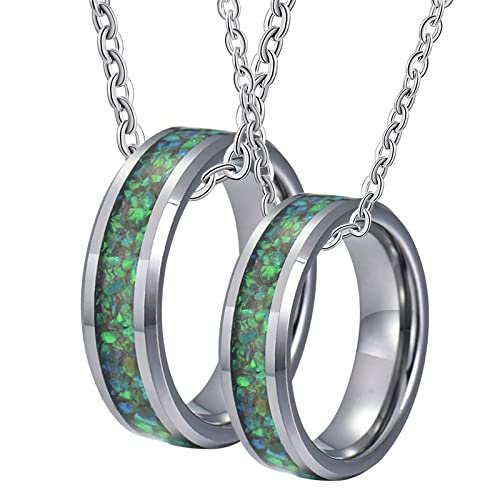 Pendentif bague incrustée de coquillage verte pour look été