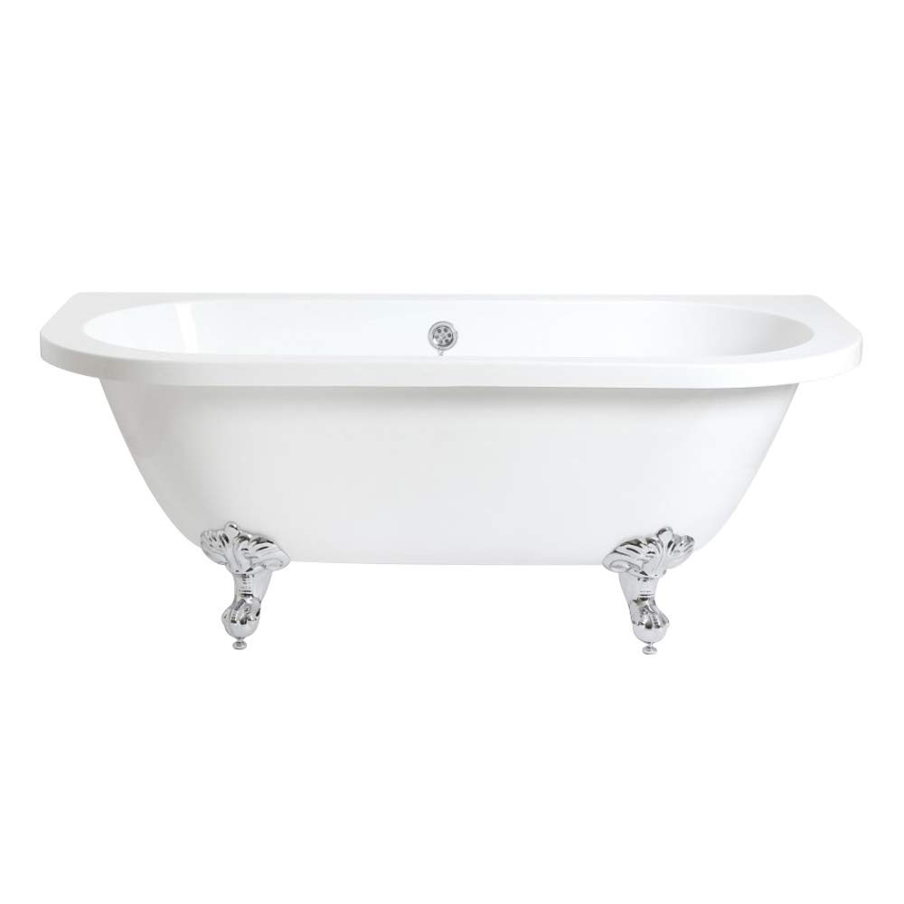 Milano Richmond 1685mm x 780mm Double Ended Freestanding Back to Wall Bath Chrome Ball Claw Feet
