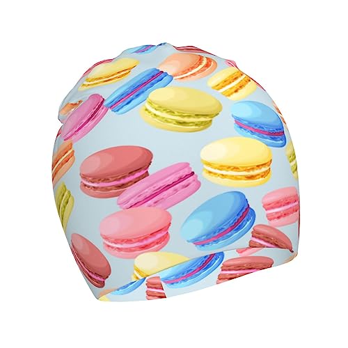 Rqzwdq Macaroon Pattern Kids Beanie Hats Warm Knit Beanie Cap Skull Caps Gifts Decor for Boys Girls