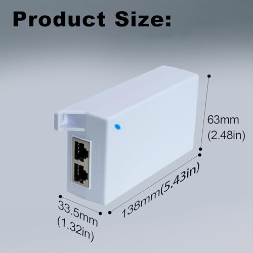 Image of PoE++ Injector 10G, Power Over Ethernet Plus Adapter, White | 1G /2.5G /5G /10Gbps, 802.3af /at /bt, Delivers 15.4W /30W /60W, Up To 100 M (328 ft), Ultra-High-Speed and High-Power Devices