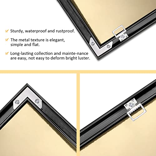 Living Room Golden Glitter Craft Abstract Wall Art Decor Pictures, Large Landscape Tempered Glass Prints For Home Decorations, 3 Panels #TOP4