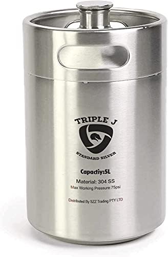 Triplej Mini Stainless Steel Growler Ss Keg 5L 304 (174MM X 280MM) Home Brew