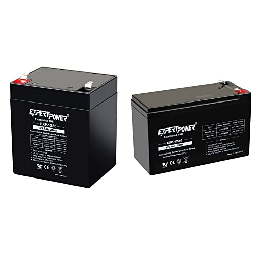 Expertpower Exp1250 12V 5Ah Home Alarm Battery With F1 Terminals & 12V 7Ah Rechargeable Sealed Lead Acid Battery #TOP5