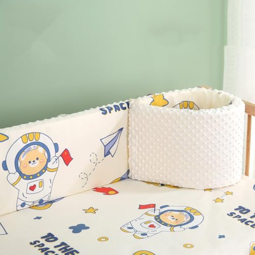 JUXDZISHW Blanca,Barrera Cama NiñOs CojíN Barandilla de Seguridad para NiñOs Alfombra AnticolisióN ProteccióN Integral Almohadilla de Choque CojíN de Borde de AlgodóN Chichonera Plegable