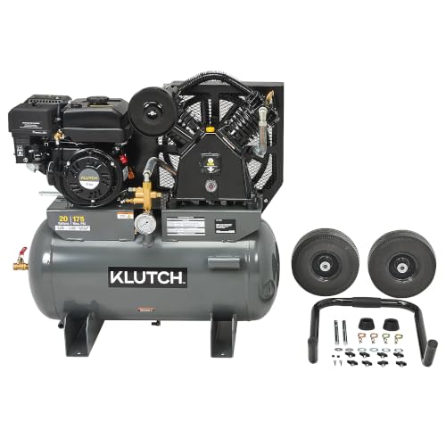Klutch 20-Gal. Truck-Mount Portable Gas Air Compressor, 212cc, 13.7 CFM @ 40 and 90 PSI, 175 Max. PSI