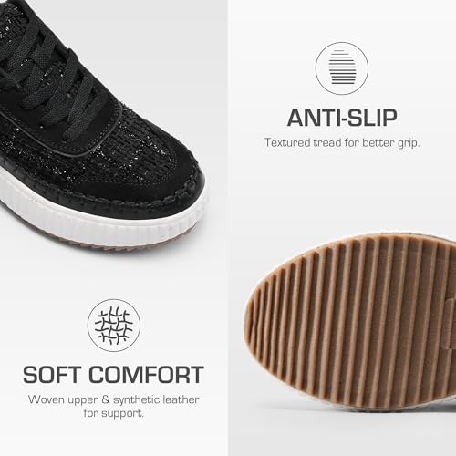 Image of DREAM PAIRS Women Chunky City Tweed Comfortable Casual Platform Fashion Sneaker