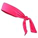 Headbands Tie on Headband for Women Men Running Athletic Hair Head Band Elastic Sports Sweat Basketball Sweatband Stetchy Yoga Workout Sweatbands Adjustable Non-Slip Moisture Wicking (pink)
