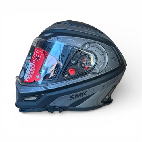 Image of SMK Agnar Cyborg Full Face Dual Visor Helmet, ISI DOT ECE 22.06 Certified
