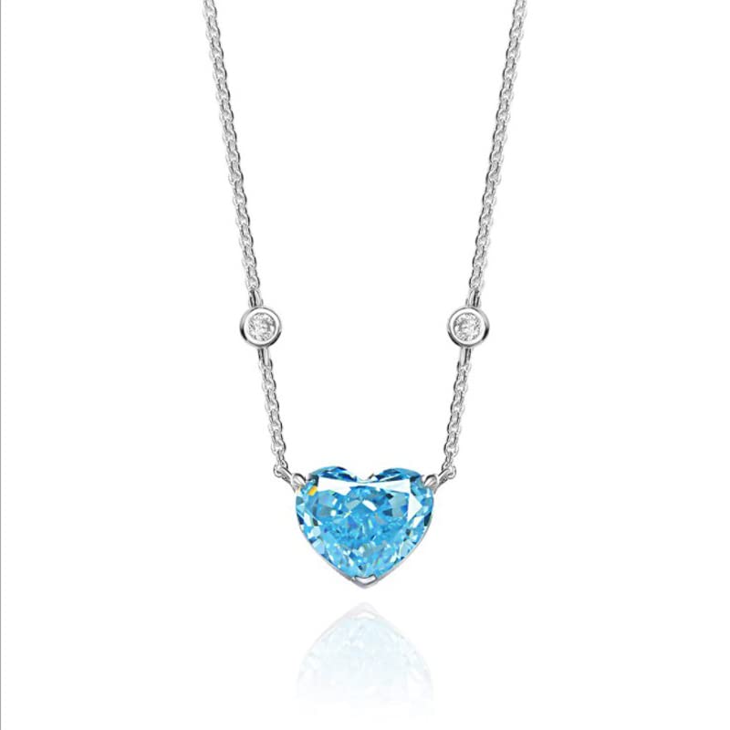 Collier pendentif argent émeraude haute teneur en carbone fleur de glace femme
