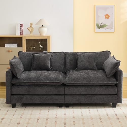76'' Cloud Deep Seat Loveseat, Upholstered Chenille Modular 2-Seats Sectional