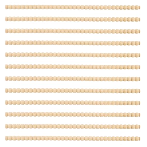 12pcs Garniture Décorative en Bois, 40cm Mignon Demi-Bobine Perles Moulure en Bois Brut 3D Bâton Moulage Perles pour Bricolage Décoration Murale Armoire Meubles Étagère Fenêtre Porte