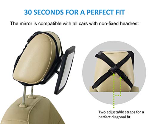 car mirror for fixed headrest