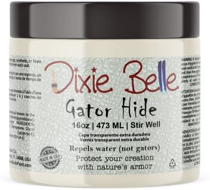Dixie Belle Paint Company | Gator Hide | Non-Yellowing Polyacrylic Topcoat Paint | Resistant Finish for DIY Projects | Made in USA (16 Fl Oz (Pack of 1))