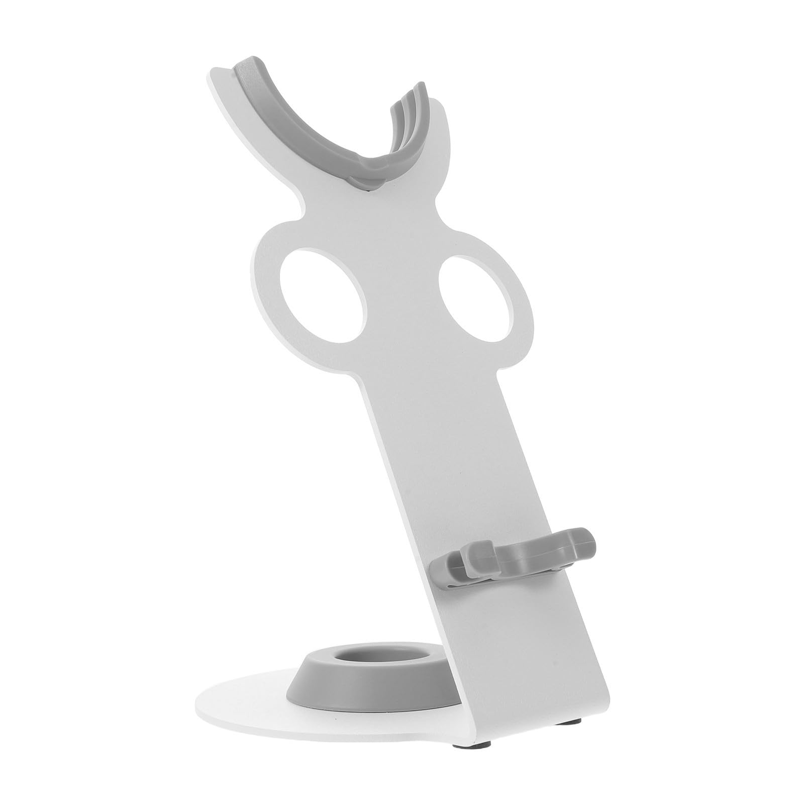 Soporte de Escritorio para Secador de Pelo, Estante Metálico Vertical | Uso en Salón y Encimera, Apoyo Estable, Resistente a Rayaduras, Fácil Limpieza, Color Plata