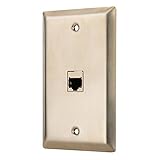 Sancable-1 Port Cat 6 Shielded Female to Female Stainless Steel Wall Plate