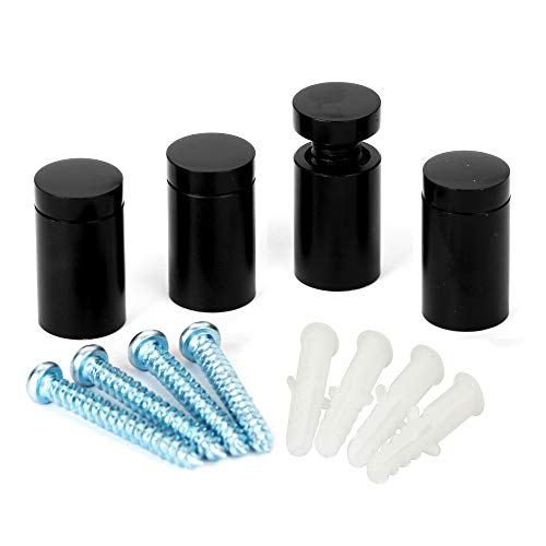 MALLEABLE Sign Standoff 1/2" x 3/4", Sign Standoff Screw, Black Aluminum, for Acrylic