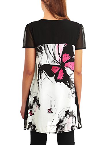 EA Selection-Maglietta di Chiffon Stampa Farfalla