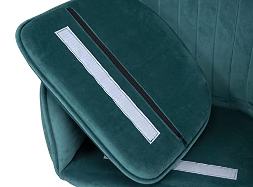 SAMIRA Sedia da pranzo in velluto verde petrolio