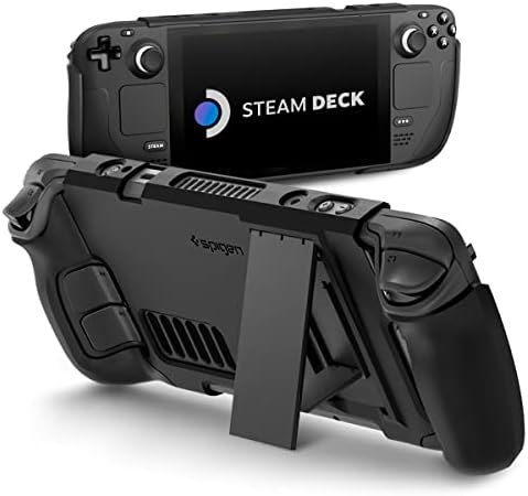 Spigen Steam Deck ケース スタンド付き Steam Deck LCD (2022) / Steam Deck OLED (2023) 対応 衝撃吸収 耐衝撃 ACS06040 (ブラック)
