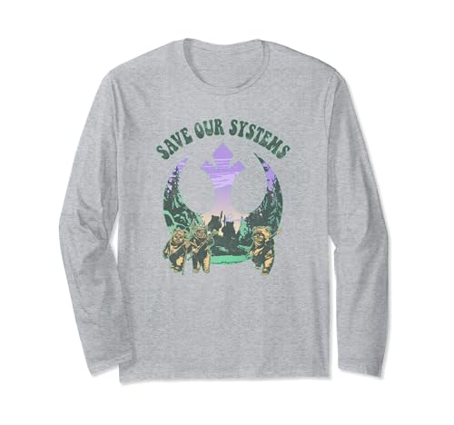 T-shirt Star Wars Earth Day Ewoks vêtement manches longues imprimé paysage de la galaxie