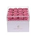 Eterfield Forever Flowers Preserved Roses Real Roses That Last Over a Year Rose Box Gifts for Her Mothers Day Valentines Day Christmas (Square White Box, 16 Pink Roses)