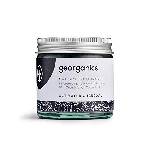 Georganics Activated Charcoal Toothpaste - Natural Teeth Whitening Toothpaste - Made with Organic Coconut Oil - Fluoride Free Natural Toothpaste