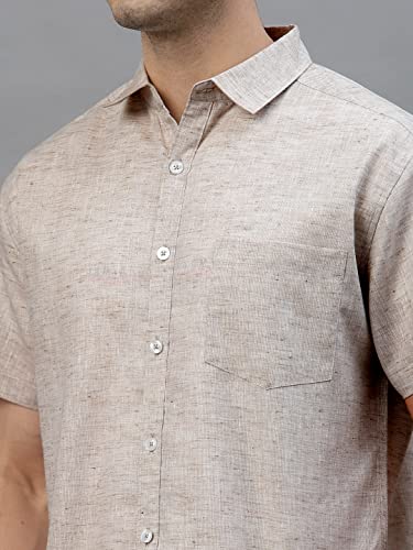 Image of Style Quotient Men Beige Comfort Casual Shirt