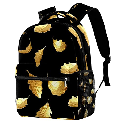 Sac à dos voyage feuilles dorées avec porte-bouteille