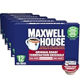 Maxwell House Original Roast Coffee Certified Compostable K-Cup Coffee Pods, 12 Pods (Pack of 6)