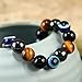 SODCAW Evil Eye Bracelet,10MM Tiger Eye Protection Bracelet with Hematite Obsidian Beaded Crystal Healing Bring Luck, Happiness And Protection (evil eye)
