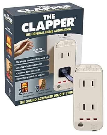 The Clapper, The Original Home Automation Sound Activated Device, On/Off Light Switch, Clap Detection - Kitchen Bedroom TV Appliances - 120v Wall Plug Smart Home Technology, As Seen On TV Home Gift