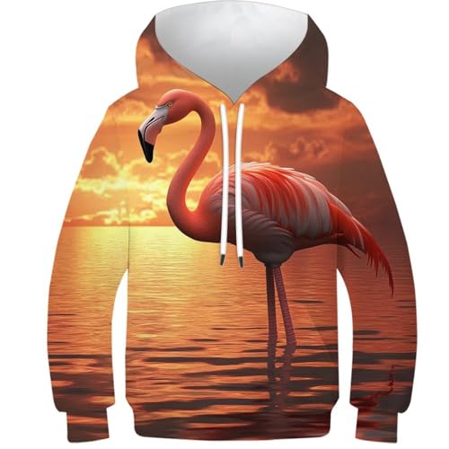 Sweat Flamant Rose Coucher de Soleil pour les Sorties Streetwear