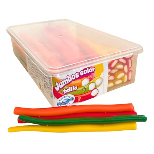 MUNDIDOLÇ Jumbos. Chuches Acidas. 30 Unidades de Sabor Multi Frutas. Golosinas y Chucherias. Gominolas Cumpleaños y Chuches Halloween (Frutas Brillo)