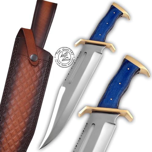 Custom Handmade Stainless Steel Rambo Style Bowie Hunting Knife, Fixed Blade Knife, Bowie Hunting Knife, Hunting Knife, Camping Knife, Knife with Premium Leather Sheath, KKH-46