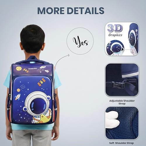 Image of Kids School Bag for Boys Girls 6-10 Years, Bear Graphic Flap Backpack, Lightweight Waterproof School Bag with Large Capacity, Padded Straps, Durable Backpack for School
