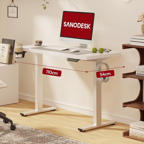 SANODESK Höhenverstellbarer Schreibtisch mit EINTEILIGER Tischplatte – Ansicht 3
